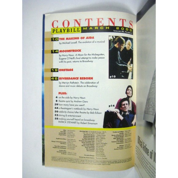 Moon Misbegotten Playbill Opening Night March 19 2000 Cherry Jones Gabriel Byrne - Picture 6 of 7